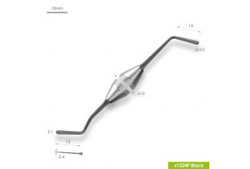 Удлиненная средняя гладилка с обратноконусовидным штопфером 1324F Black
